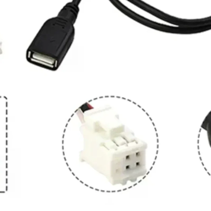 75cm Car USB Cable Adapters 4Pin And 6Pin For Android Car Radio Stereo Connectors USB Extension Cable Adapters