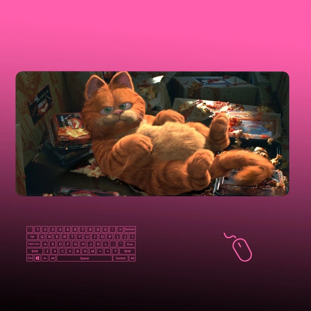 GarfieldES Mouse Pad Gamer Large Rubber Art Gaming Mouse Pad Locking Edge Cool Big Computer Mousepad Laptop Desk Mat