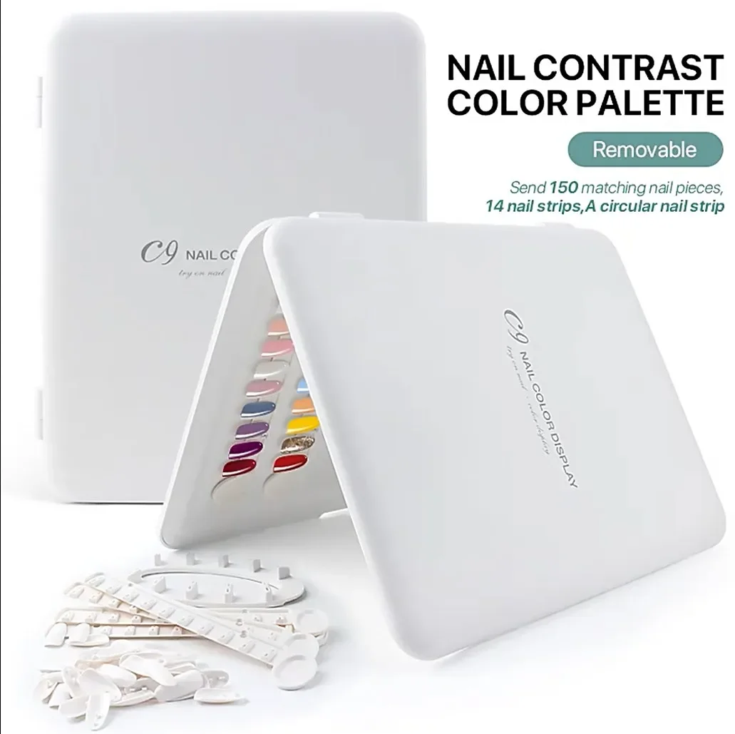 

120 Colors Nail Color Display Book Tips Disassemble Snap on Design Nail Polish Chart Polish Card Board Salon Showing Shelf 네일