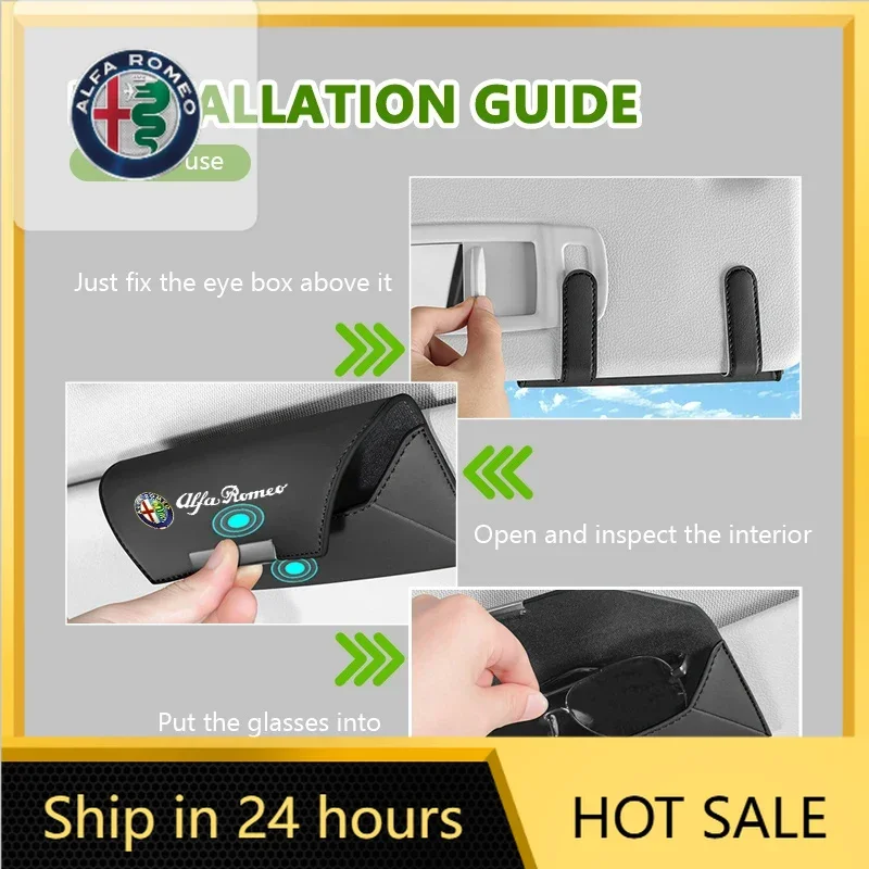 

Car Sticker For Alfa Romeo 159 147 Car Glasses Box Leather Eyeglass Case Sun Visor Lenses Holder For Alfa Romeo Giulietta GT 159