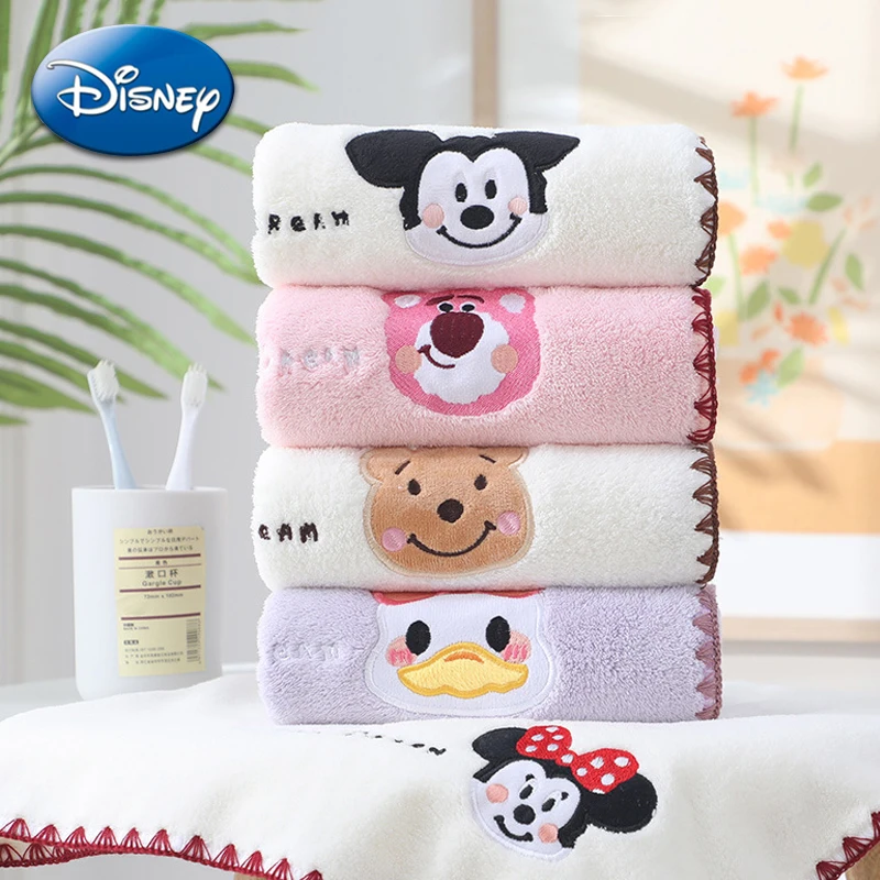 Disney Mickey Towel Anime Figure Toy Story Lotso Coral Velvet Washcloth Super Soft Cotton No Shedding Face Towels Baby Kid Adult