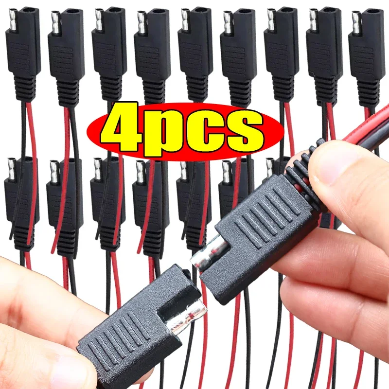 1/2/4pcs Car Extension Cable SAE Quick Connector Extension Cable Solar Panel Cable Wire Power Connector Disconnect Plug