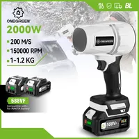 ONEGREEN Brushless 2000W Electric Turbo Blower Jet Fan 150000RPM Air Blower Violent Blowing Tool for Makita 18V Battery Pin