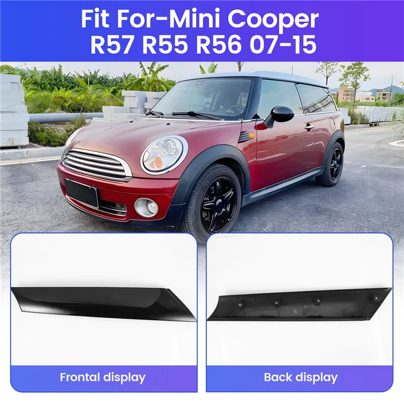 Superior-For-BMW Mini Cooper R57 R55 R56 07-15 Front Windshield Post Trim Bright Black Exterior Molding A Pillar Trim Cover