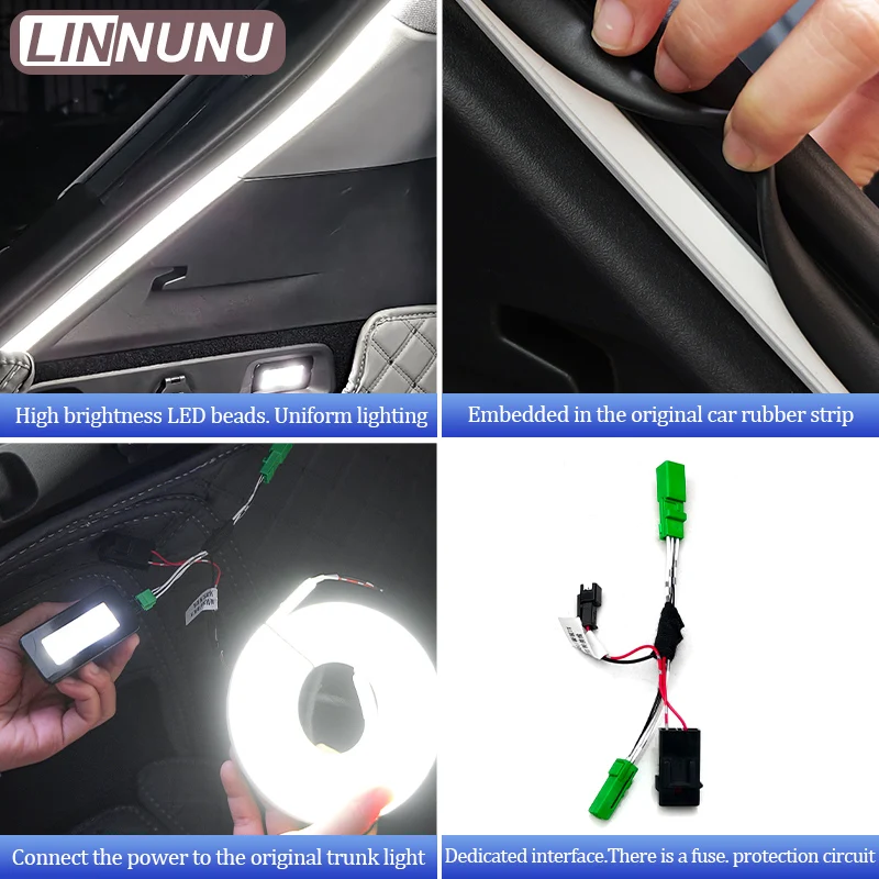 LINNUNU LED-Lichtleisten für den hinteren Kofferraum des ZEEKR 7X 2025 2026, Beleuchtung des Kofferraums, dekorative Innenbeleuchtung, Zubehör. – Detail 5