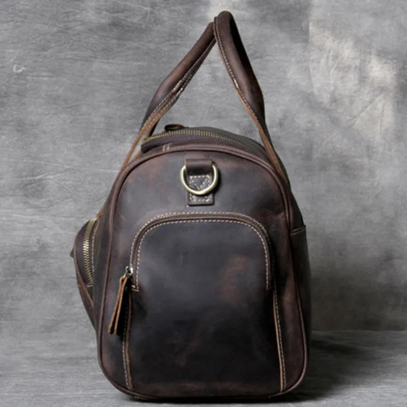 Bolso De Viaje De cuero genuino para hombre, Bolsa De equipaje De Viaje De negocios, color café y negro, nuevo diseñador De moda