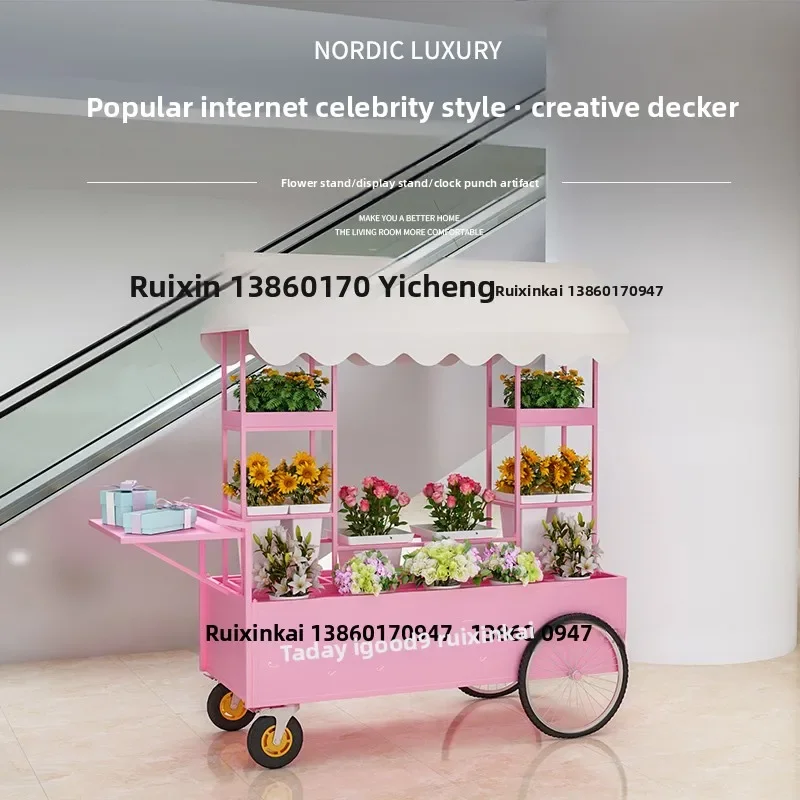 ZC stalls sell flower carts, push flower stands,  room display flower arrangement shelves, display stands