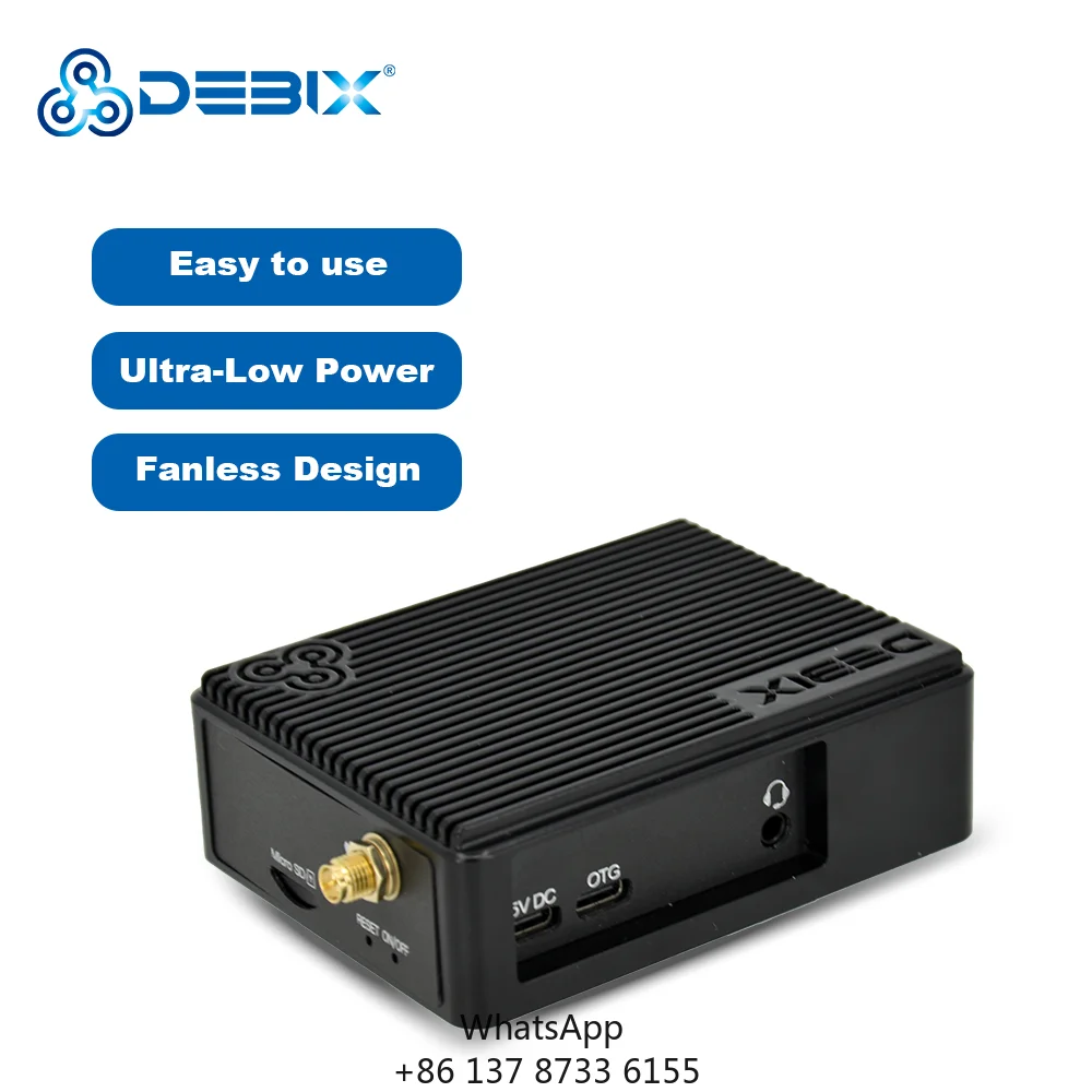 

DEBIX IMX93 Tailored Design 93x72mm Fanless Computer 1GB LPDDR4X 256GB EMMC Dual-GbE Wi-Fi/BT5.2 For IoT Edge Industrial HMI