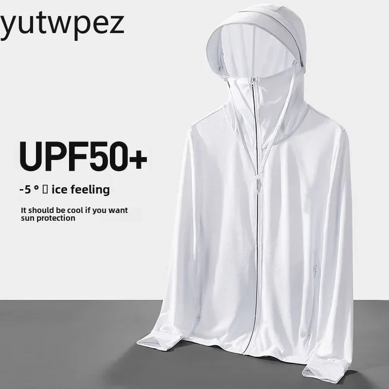 UPF50+ Men's Sun Protection Thin Mesh Quick Dry Breathable Hunting Sports Uv Protection Fishing Gear Outdoor Sunscreen Cycling
