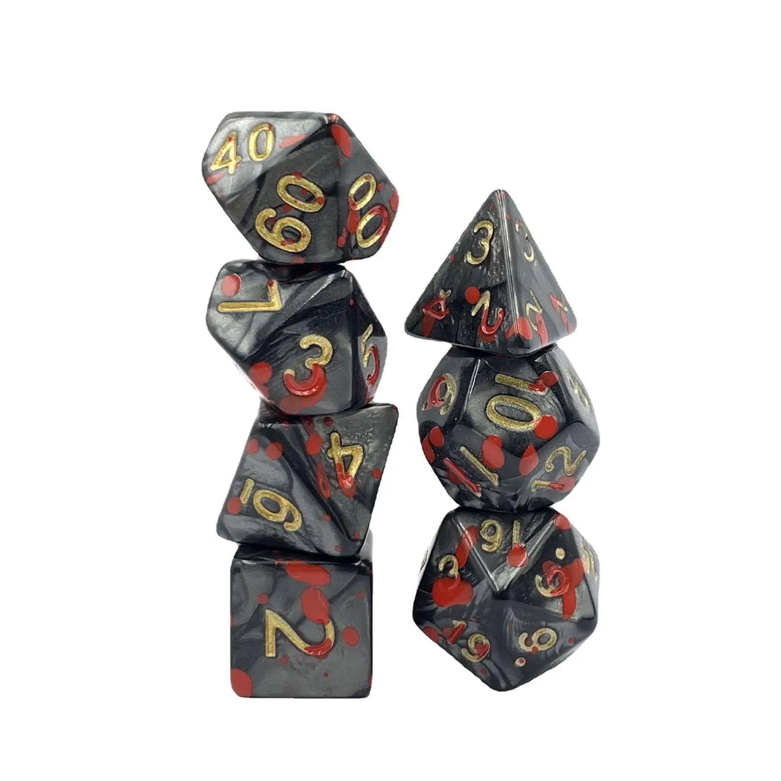 2-4pack 7 Pieces Polyhedral Dices Set Entertainment Toy for Party Game Tabletop