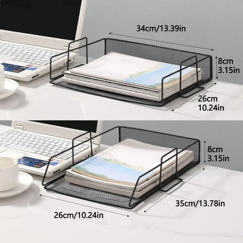 Single Layer File Storage Rack Stackable Space Saving Desktop Document Shelf Durable a4 Letter Tray Organizer Home
