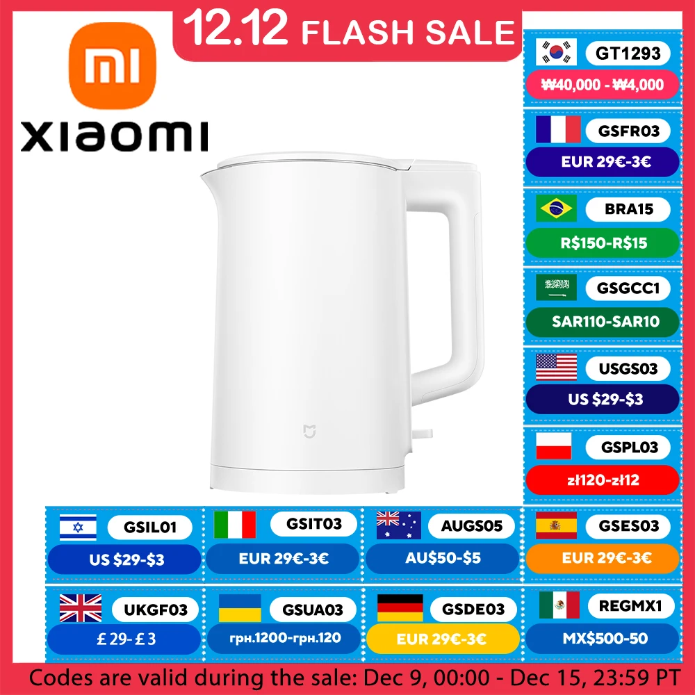 XIAOMI MIJIA N1 Electric Kettle Fast Hot boiling Stainless Water Kettle 220V Smart Electric Kettles 1.5L 1500W Home Tea Coffee