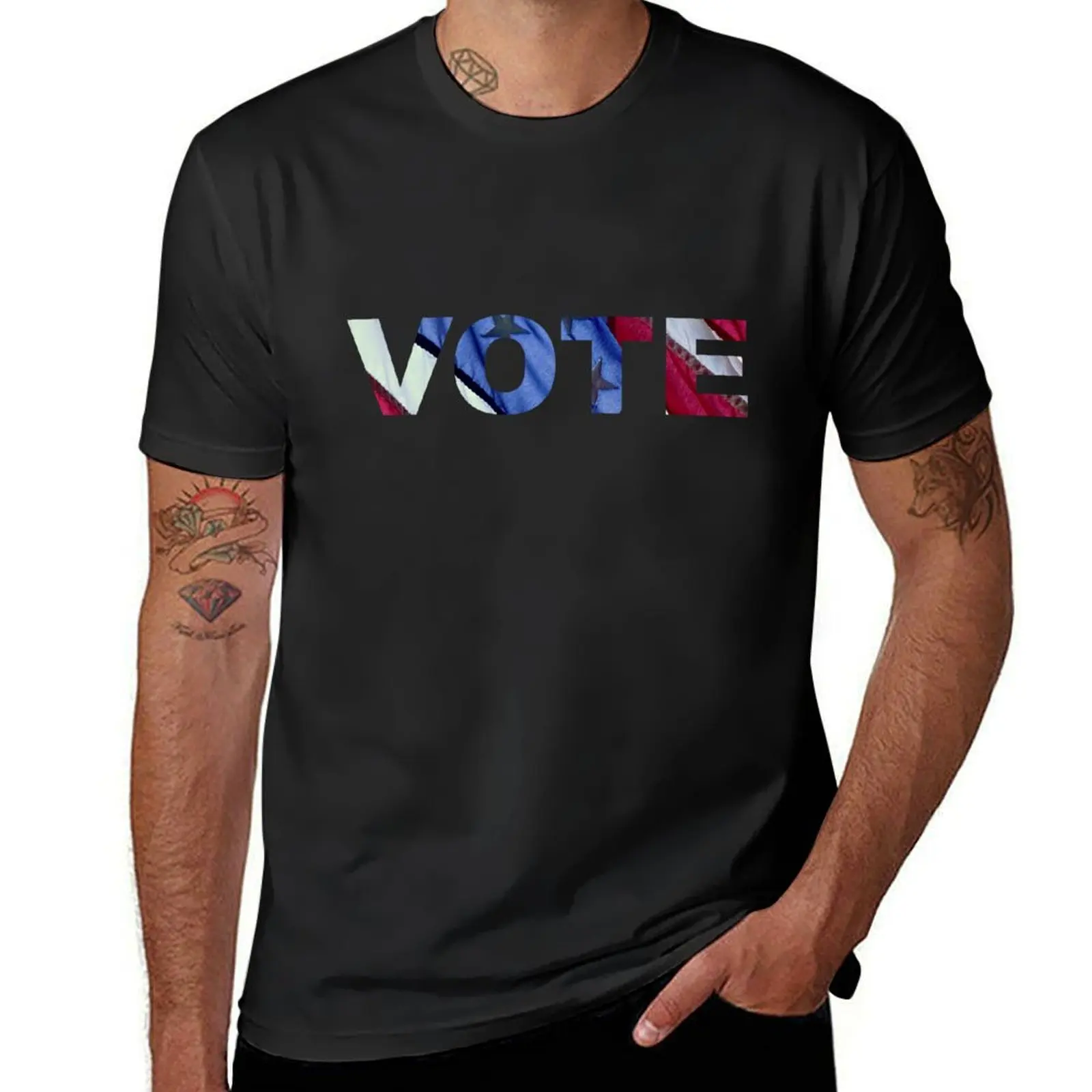 VOTE T-Shirt oversized aesthetic clothes Short sleeve tee men