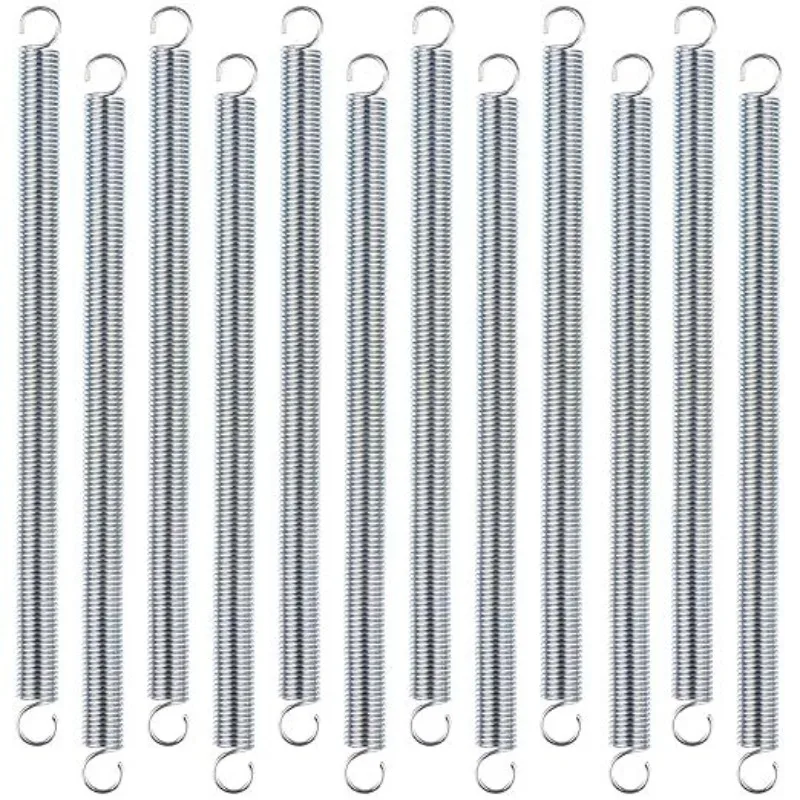 

Пружины с двойными крючковыми концами, 12 шт., 3/8 x 6-1/2 дюйма, пружинная сталь 0,047 дюйма, комплект запасных пружин
