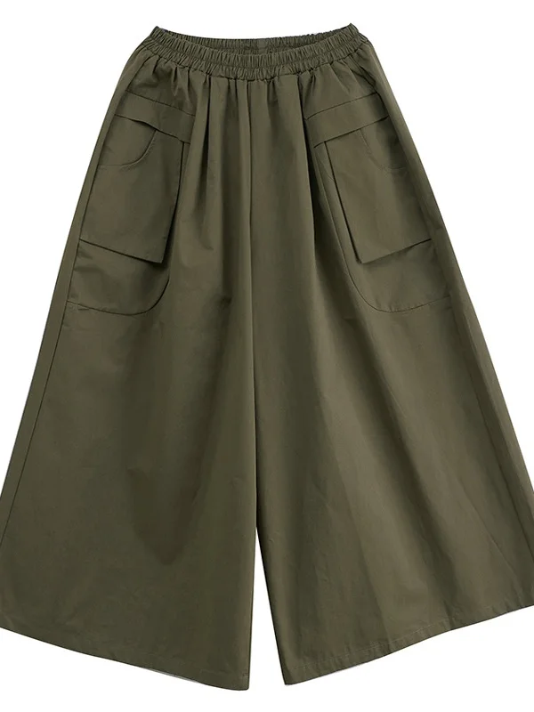 カジュアルなハイウエストワイドレッグパンツ、伸縮性ウエスト、ケットデザイン、スリムフィット、ゆったりフィット、多用途、ファッショナブルなレディース秋冬T...