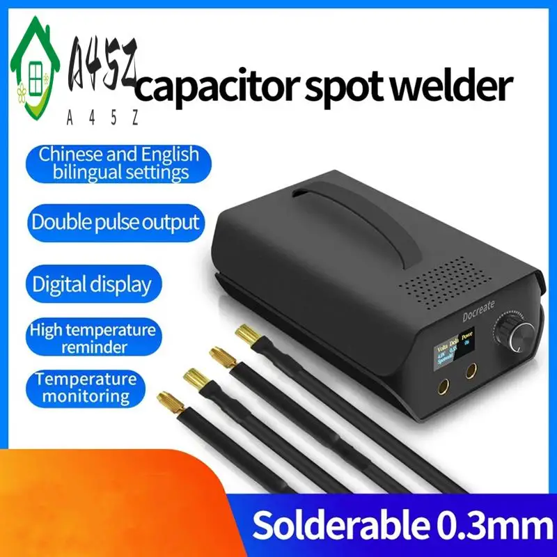

A45Z-Docreate 0.3Mm Spot Welder Nickel Portable Spot Welder Farad Capacitor Mini Home 18650 Lithium Battery Welder(US Plug) Dura