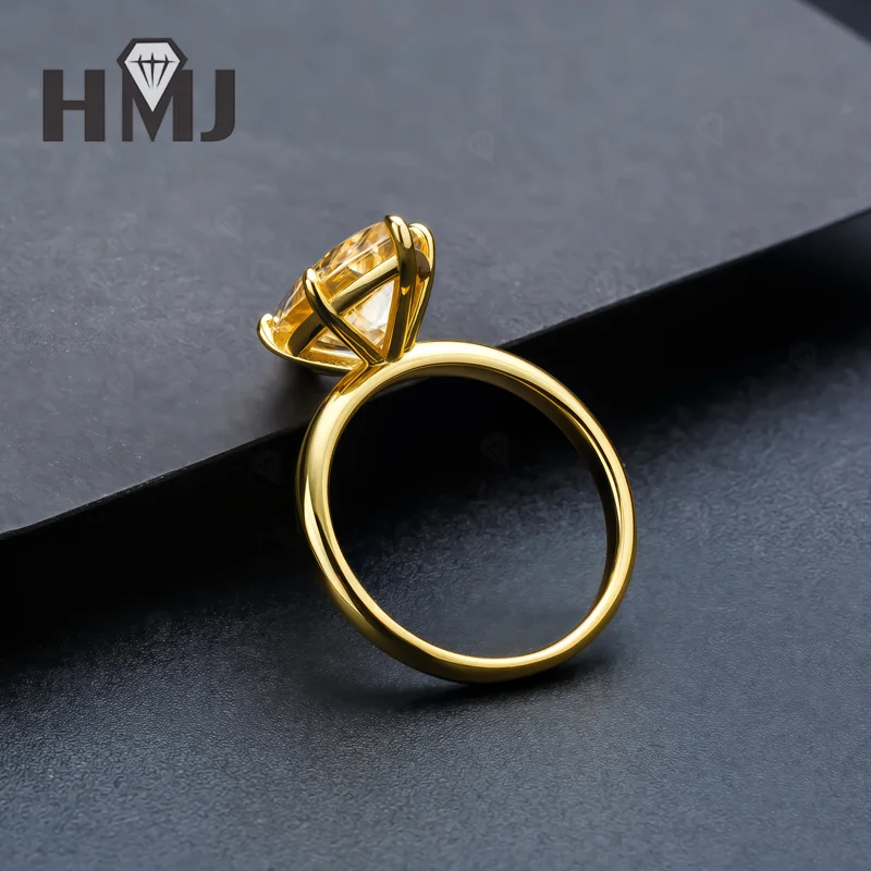 4ct Champagner-Ring 8x16mm Moissanit Marquise-Schliff Schwarze Farbe 925 Sterling Silber Hochzeits- und Verlobungsring Ewig Romantisch – Detail 10