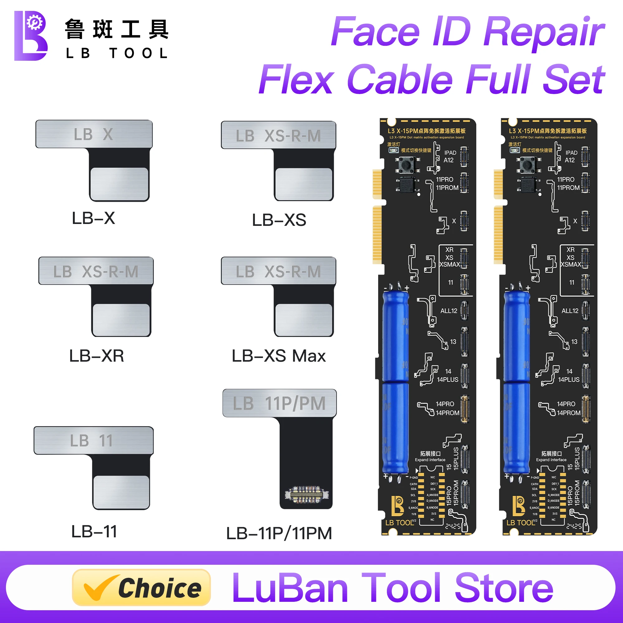 Luban Dot Matrix Projector Read Write Face ID Repair Flex Cable No Welding For iPhone X XS XR XSM 11 12 Pro MAX Flex Repair Tool