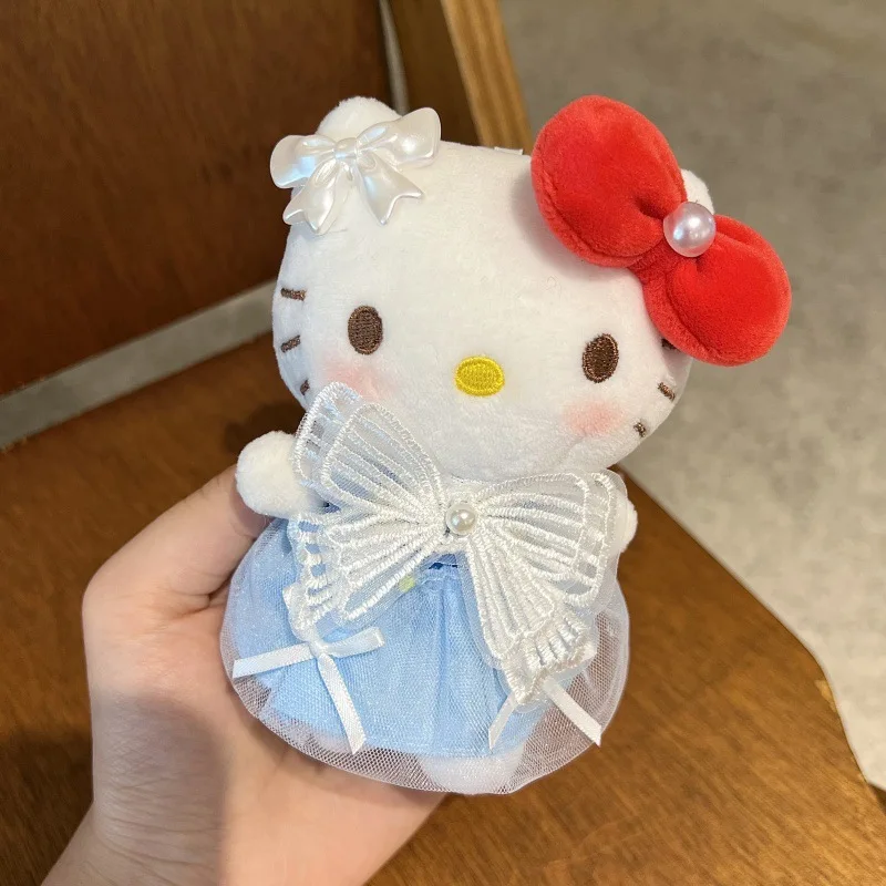 Hello Kitty peluche poupée à la mode porte-clés bricolage mignon Patch sac pendentif pour enfant fille cadeau