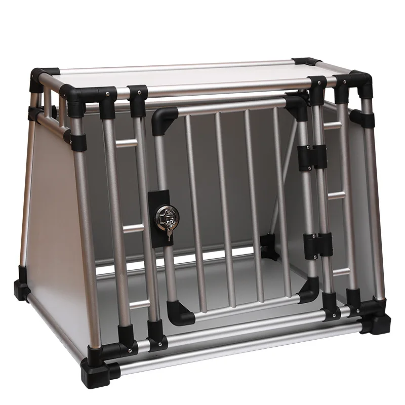 

Pet cage, car aviation dog cage air freight Thickened ventilated aluminum firm dog cat large cage