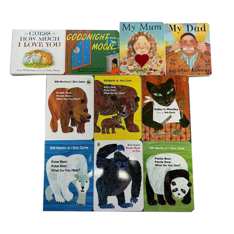 

10 Books Educational English Picture Book Bear Set Learning Story Book For Baby Kids Children Gifts Bedtime Story Cardboard book