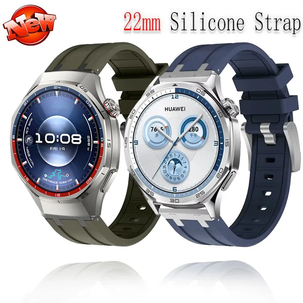 

Силиконовый ремешок 22 мм для Huawei Watch GT6-5 Pro, 46 мм, дышащий сменный браслет для Huawei Watch 5 4 GT4 3 2 46 мм