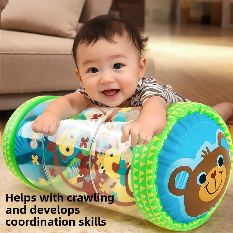 Baby Inflatable Learning To Climb Roller Bell Toy Baby Toddler Guide 6-8 Months Puzzle Early Education Training