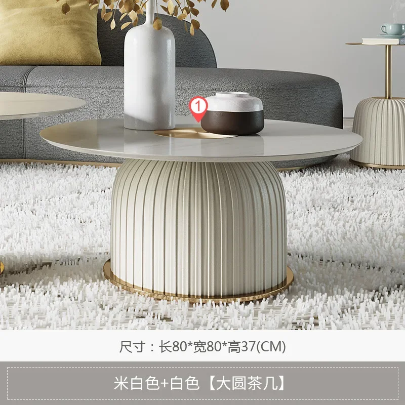 Light luxury rock slab coffee table Modern minimalist style Creative round minimalist Internet celebrity tea table designer