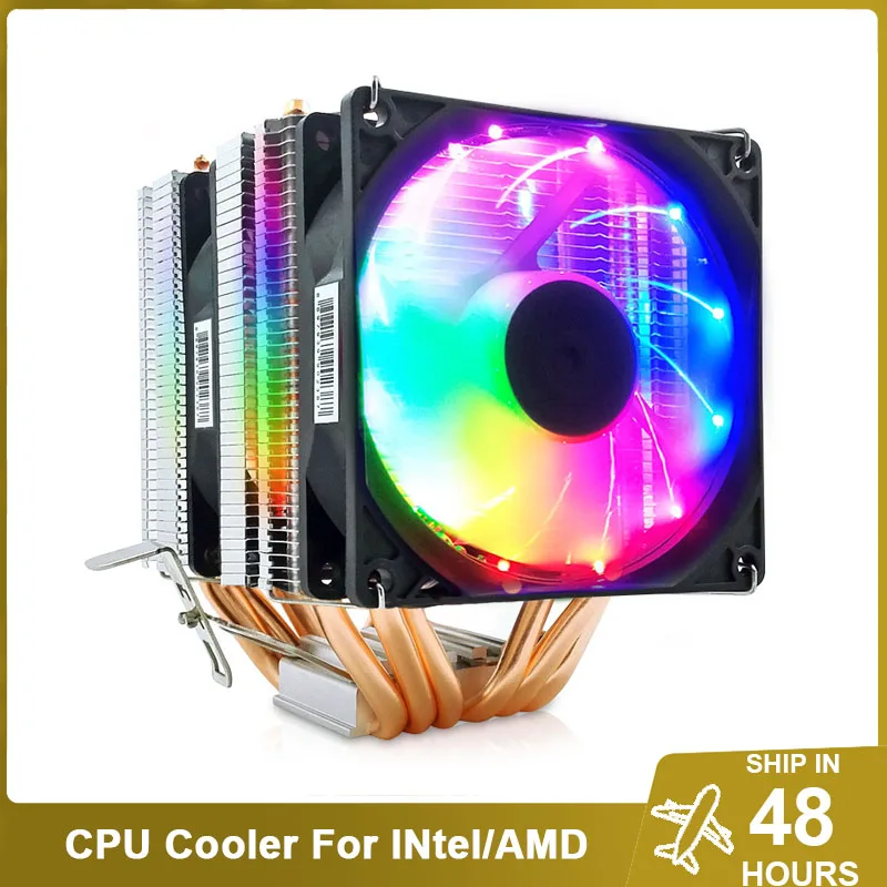 

CPU Air Cooler for Intel 775/1150/1155/1156/1366/1151/2011/AMD, 6 Copper Heatpipes Dual Tower CPU Radiator PWM Cooing Fan