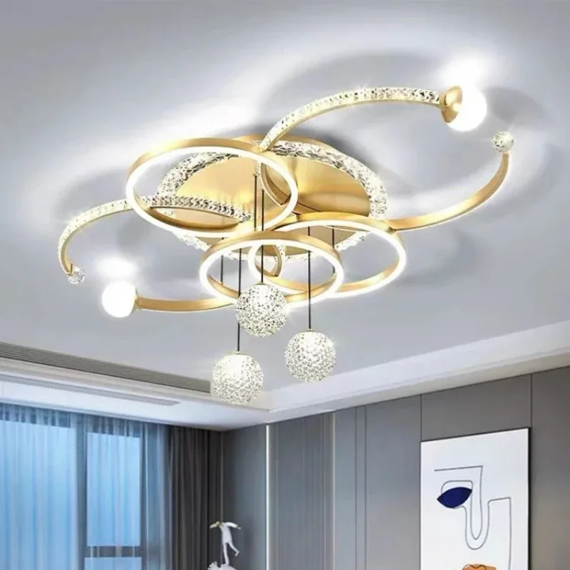 Ceiling Chandelier Gold Black White Starry Sky Pendant Lamp LED Restaurant Lamp Villa Bedroom Interior Decoration