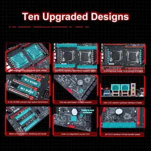 تدعم اللوحة الأم JGINYUE X99 LGA 2011-3 وحدة المعالجة المركزية المزدوجة Xeon E5 V3 V4 وحدة المعالجة المركزية DDR4 ذاكرة ثماني قنوات مزدوجة 2.5G بطاقة شبكة X99-8D4 أفضل 6 بطاقات شبكة مبيعا x99 - No2