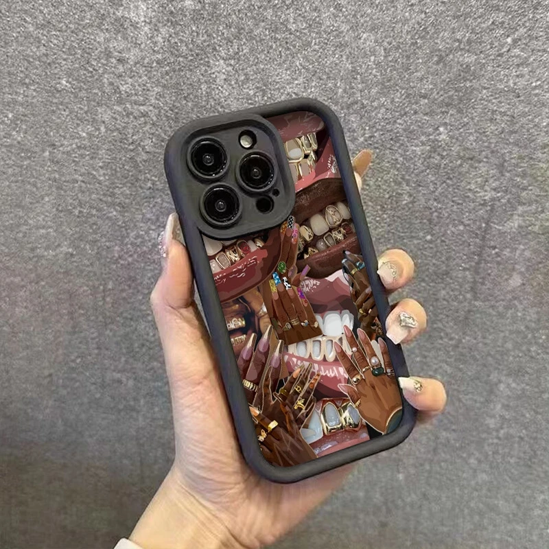 パーソナライズリングゴールド歯柄スマホケース Samsung A56 5G Galaxy A36 A55 A54 A53 A52 S25 Ultra S24FE S23 Plus S22 カバー対応