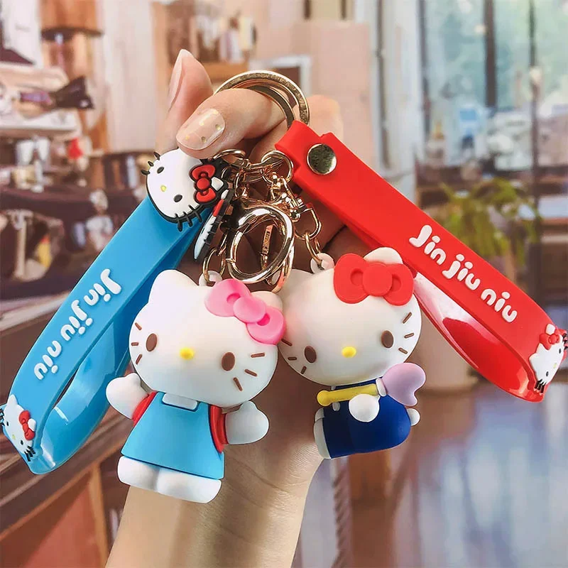 Hello Kitty Cinnamon Dog Anime Keychain Doll My Melody Key Chains Kuromi Small Pendant Sanrio Phone Bag Accessories Girls Gifts