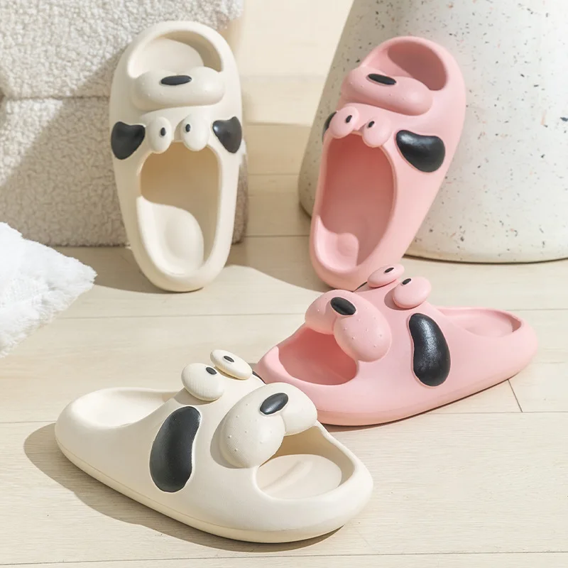 

Puppy Slippers Woman Sandals Men Cartoon Cloud Dog House Cute Funny Summer Beach Flip Flops Slides Home Shoes Eva Female Male