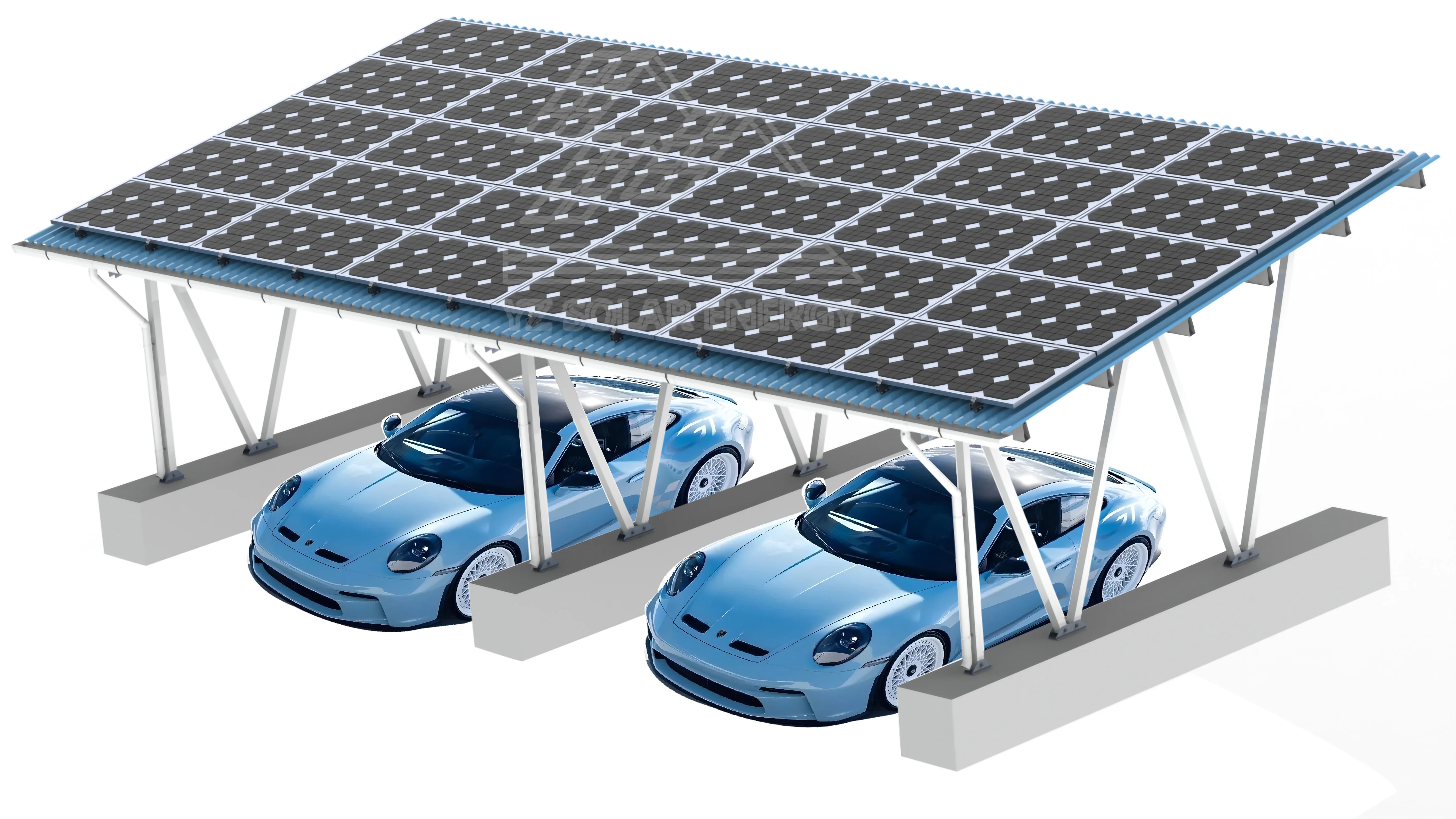 CE Solar Carport Mounting Commercial Systems Hot Selling Waterproof Steel Single Column Structure