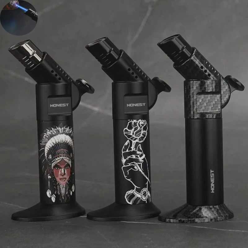 Creative Direct Flame Spray Torch Outdoor Windproof Cigar-Specific Lighter for Home Use Portable Baking BBQ Igniter Smoking Tool