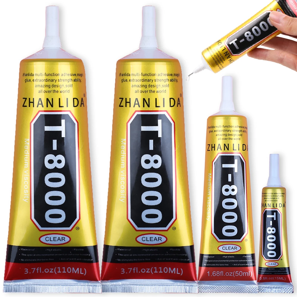 Transparent T8000 Glue Phone Repair Puzzle Model Jewelry Ring Fabric Wood Textile Super Adhesive T-8000 Precision Applicator Tip