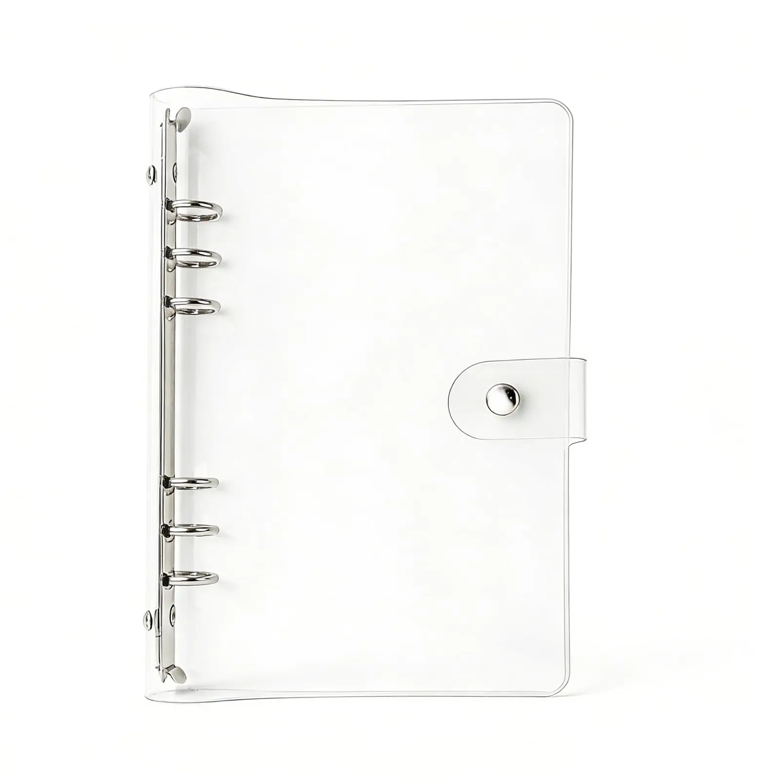Transparent Color PVC Clip File Folder A5/A6 Loose Leaf Ring Binder Clear Planner Cover Notebook Shell School Office Supplies