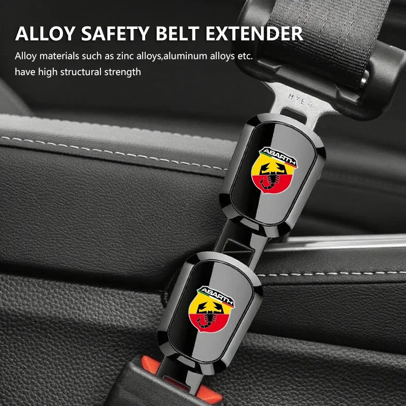 Car Seat Belt Buckle Extension Adapter Metal Safety Accessory For Abarth 500X 124 GT 595 695 500 Punto Doblo