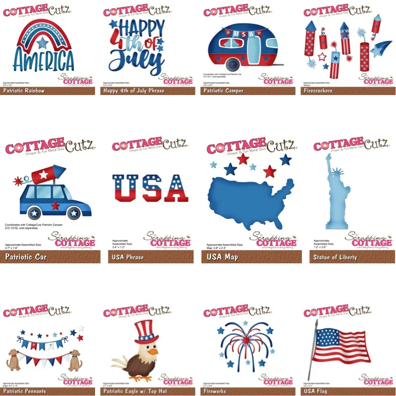 Patriotic Car Patriotic Camper Metal Cutting Dies Scrapbook Diary Decoration Stencil Embossing Template DIY Greeting Card 2026