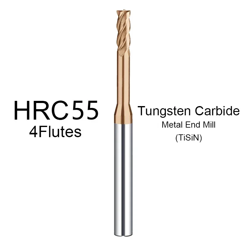 1 pieza Hrc65 2/3/4 flauta fresa de carburo de tungsteno fresa Cnc fresas de flauta larga 1mm 1,5mm 2mm 2,5mm 3,0mm