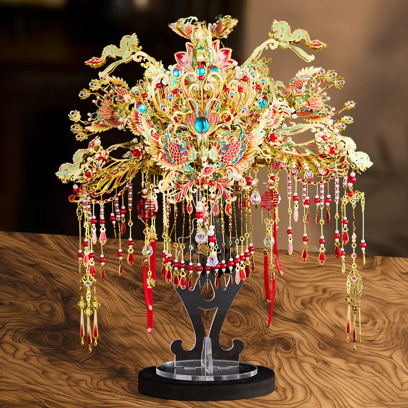 Phoenix crown DIY handmade material sedan chair Shili Hongzhuang metal puzzle three-dimensional assembly model