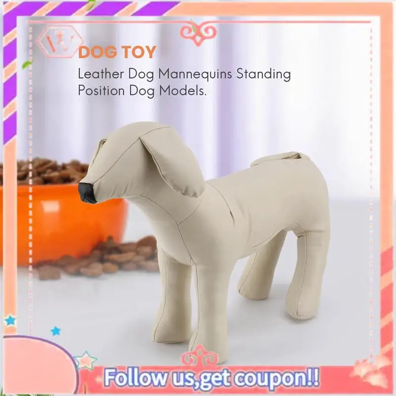 

Upgraded Leather Dog Mannequins Standing Position Dog Models Toys Pet Animal Shop Display Mannequin