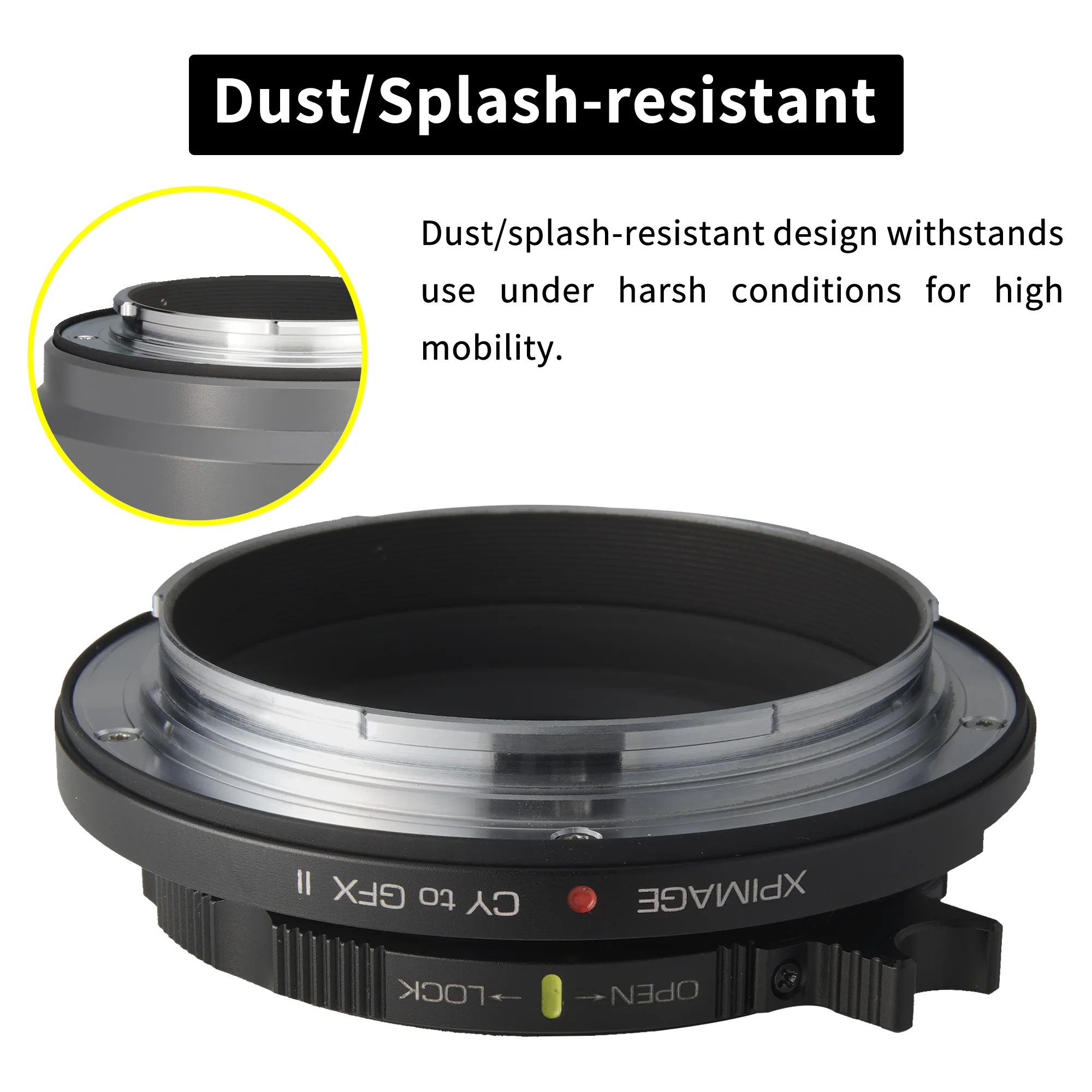 XPIMAGE Lens Mount Adapter Ring for Contax Yashica CY C/Y YC Lenses to Fujifilm GFX Cameras GFX50 GFX100