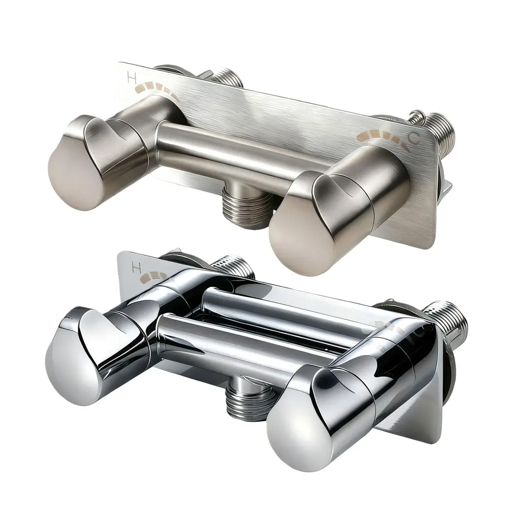 

4" RV Shower Head Valve, 0-80℃, Outdoor Shower Box,All-metal Stainless Steel Hot Cold Water Mixer Tap Shower Faucet Mixing Valve