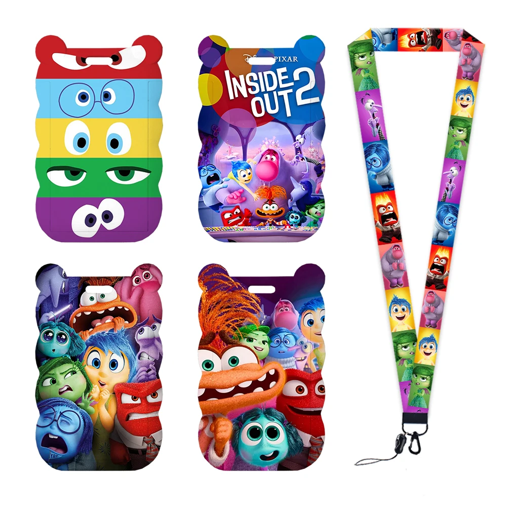 

Disney Inside Out 2 ID Wavy Badge Holder Bus Pass Case Cover Slip Bank Credit Card Holder Strap University Card Case Lanyard