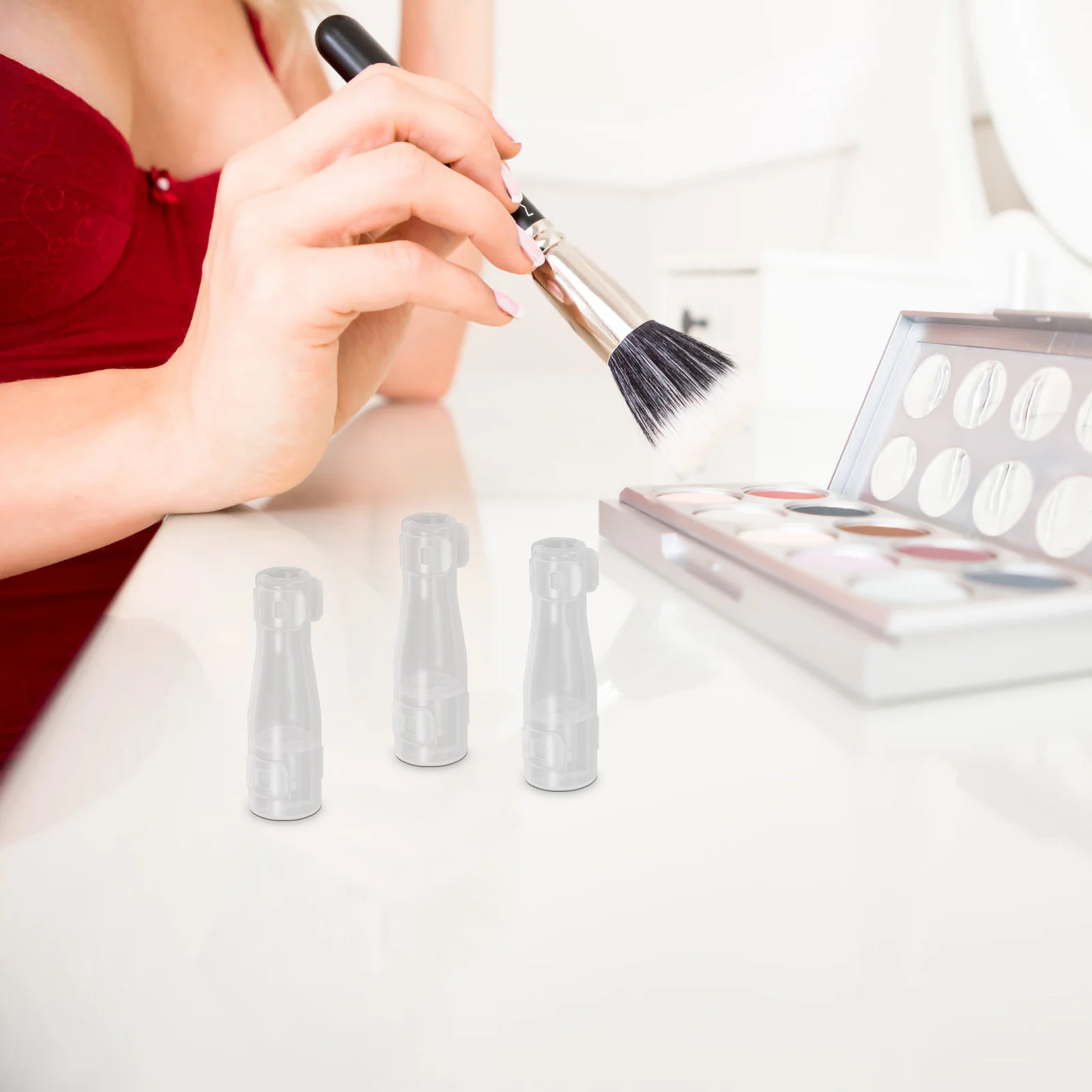 

10Pcs Round Makeup Brush Cover Transparent Dustproof Caps for Brush Head Protection Tool Organizer Travel Essential Kit