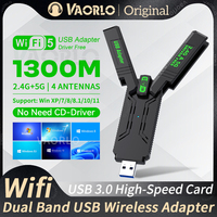 Upgrades 1300Mbps WiFi USB Adapter 2.4G+5Ghz Dual Band Wi-Fi5 Dongle Wireless Network Card Receiver USB3.0 High-Speed PC/Laptop