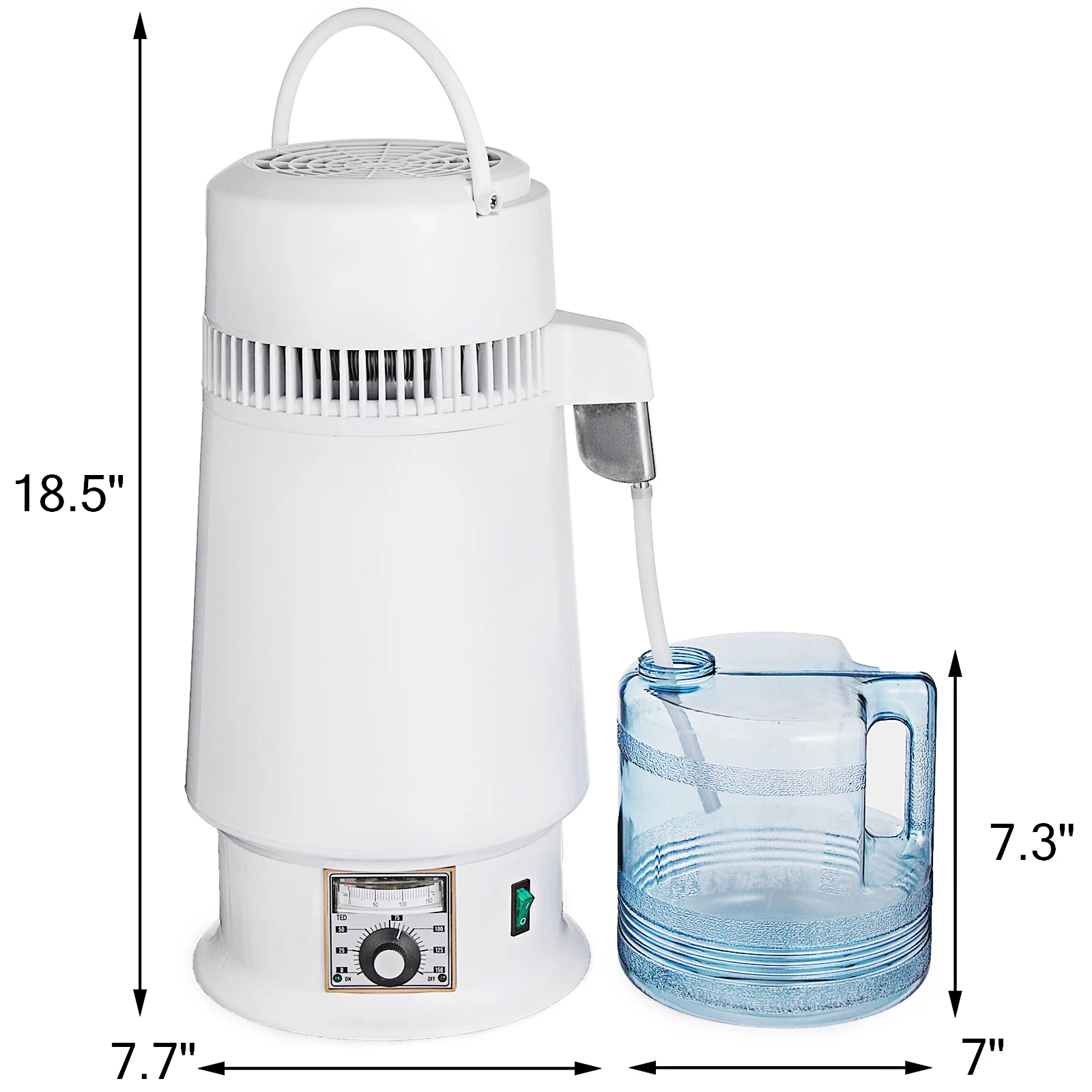 VEVOR Distillatore d'Acqua Purificatore Acqua 4L Acqua Distillazione 750W Depuratore Filtri Distiller Acqua Pura Water Distiller Contenitore Interno in Acciaio Inox (Temperatura Regolabile)