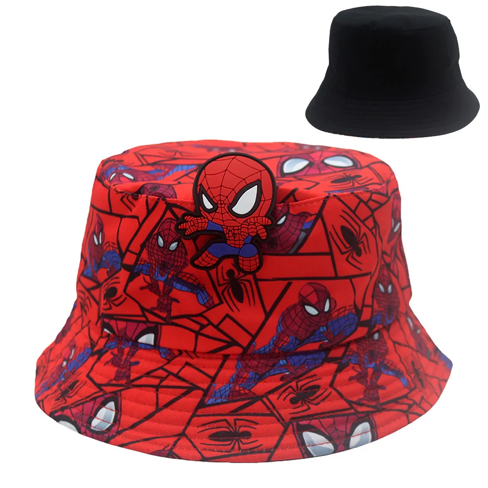 

Marvel Spiderman Hat for Boys Girls Cartoon Anime Spider-Man Bucket Hats Fashion Outdoor Sunscreen Fisherman Hat Children Gift
